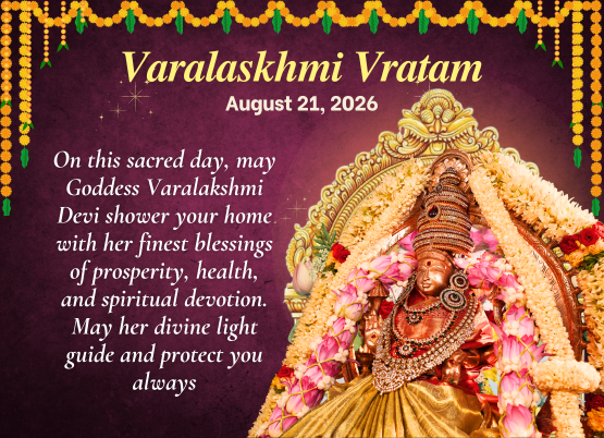 Varalaskhmi Vratam Aug 21, 2026